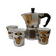 Набор Bialetti гейзер "Moka" 3 п. (+ 3 белые чашки под пластиковые)